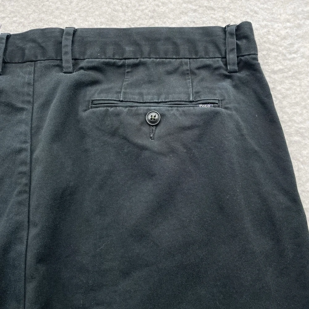 Polo Ralph‎ Lauren Chino Pants Mens 37x32 (Tag 36x32) Black Stretch Classic Fit